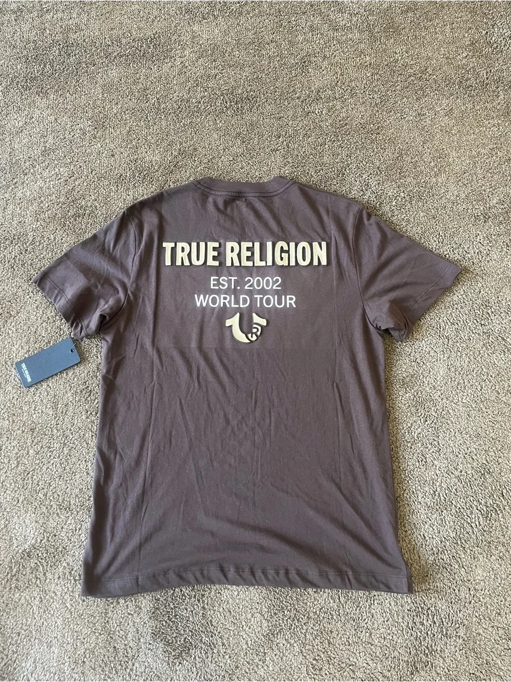 True Religion TR Tourist World Tour Tee Java Brown Size Medium NWT